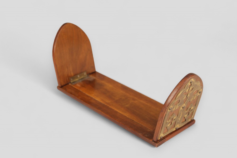Victorian mahogany Gothic Revival extending book rest  View II