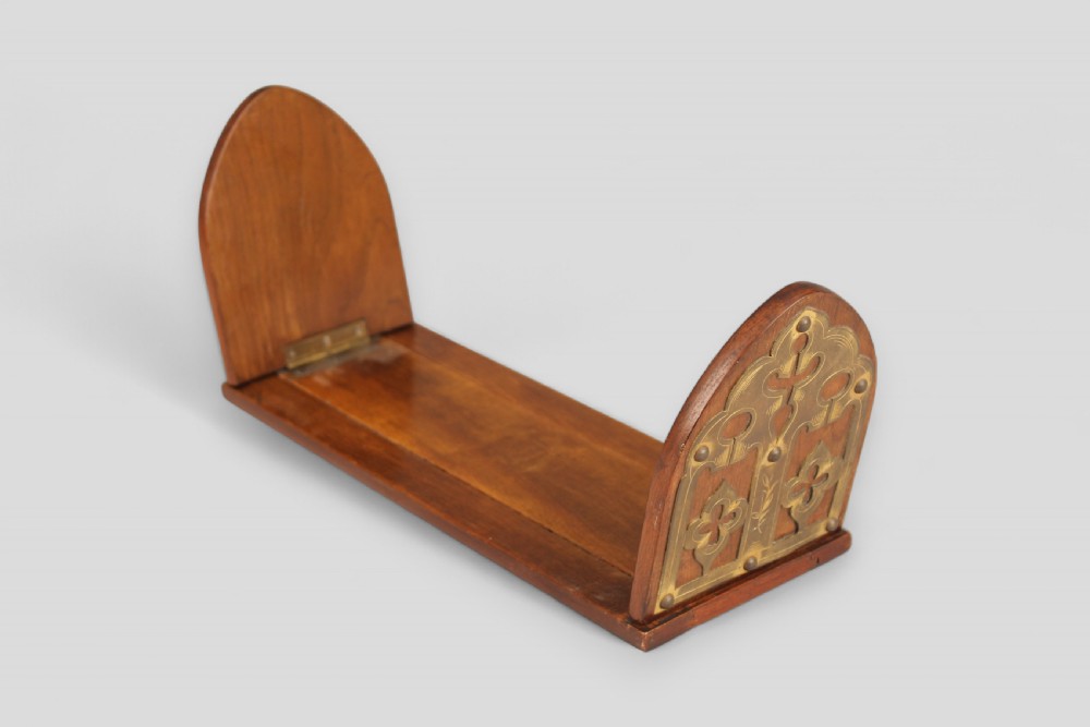 Victorian mahogany Gothic Revival extending book rest  View VII