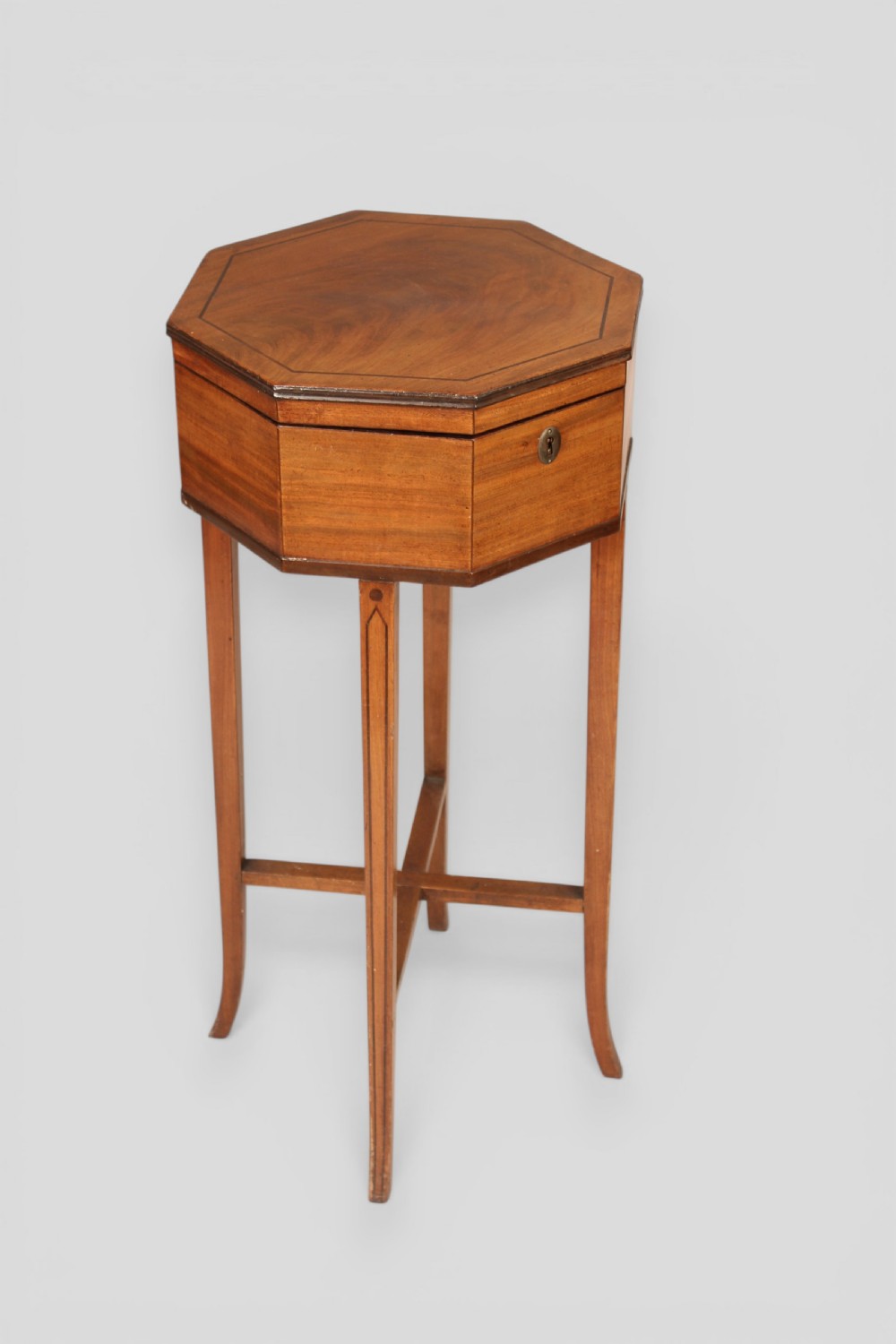 A George III Mahogany octagonal work box