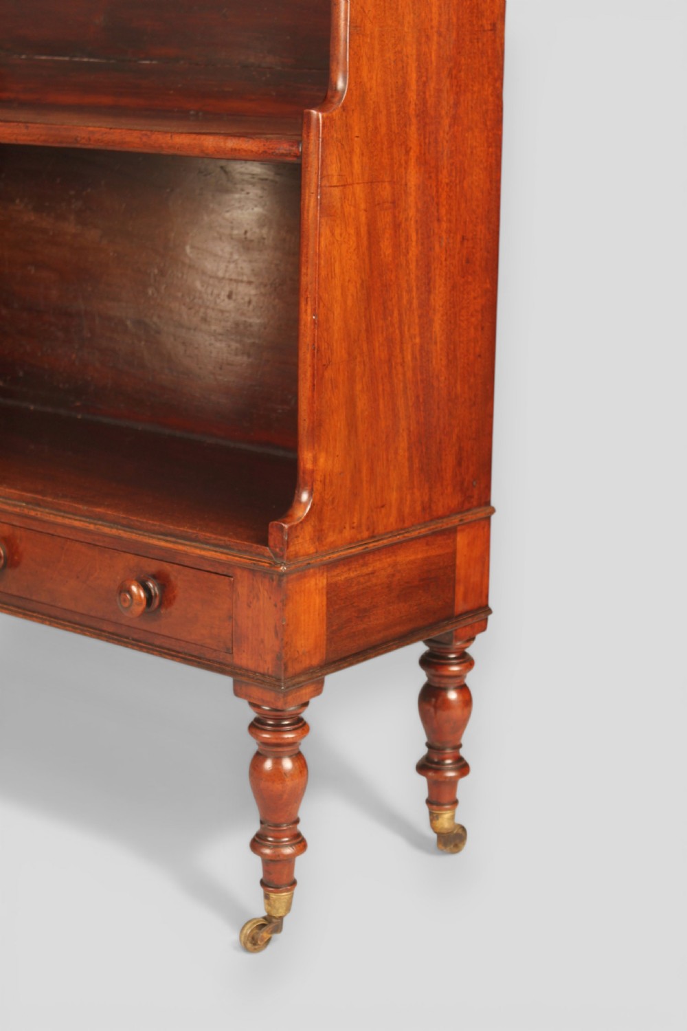 Mahogany set of open graduated waterfall bookshelves View III