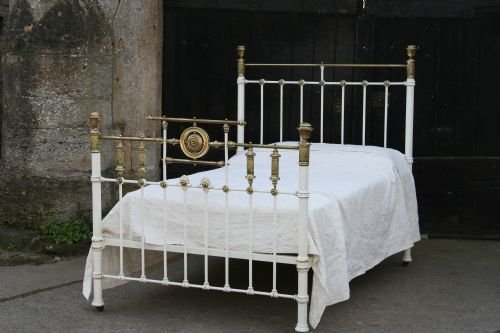 All Original Victorian Bedstead with Lithograph Daisy Detail