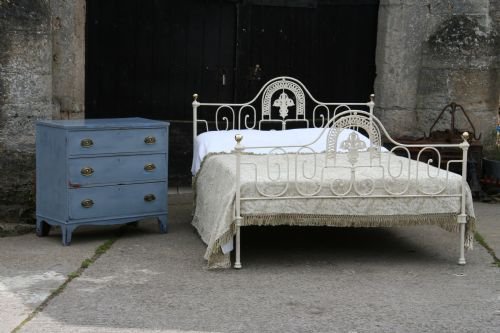 King Size Forged Iron and Brass Pretty Portugese Bedsteads