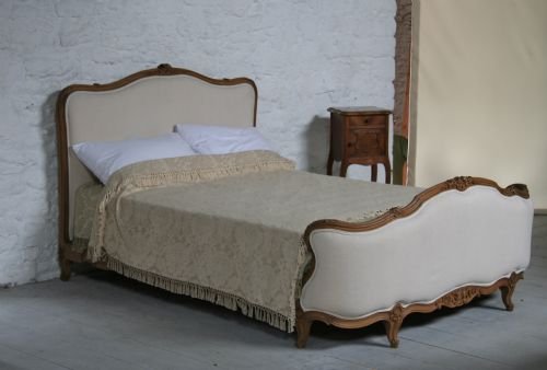 French Restored Upholstered Antique Bed
