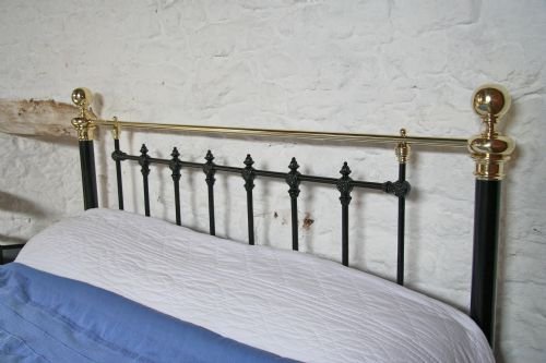 fig 1. Classic Victorian king size black and brass bedstead