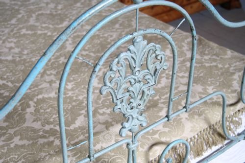 fig 1. Shabby chic pretty forged iron king-size Portugese bed