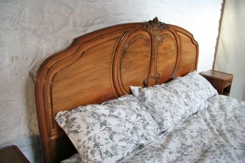 fig 1. Fabulous French solid walnut super king size (or two singles)
