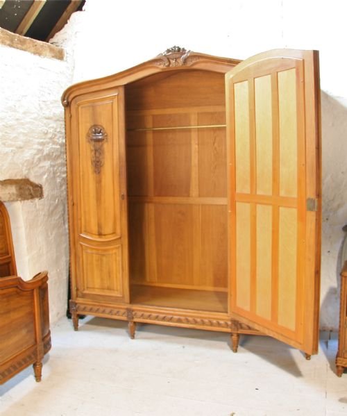 fig 1. French solid three door walnut armoire