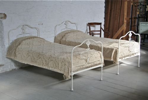 Pretty Pair of Small Single Iron Beds