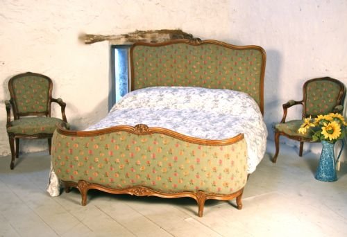 King Size French Upholstered in Original Fabric