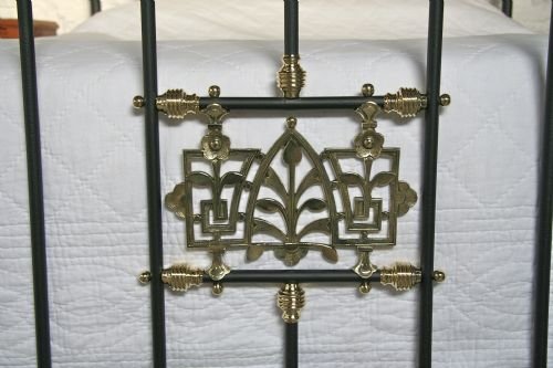 fig 1. Superb individual Celtic brass and iron king size bedstead