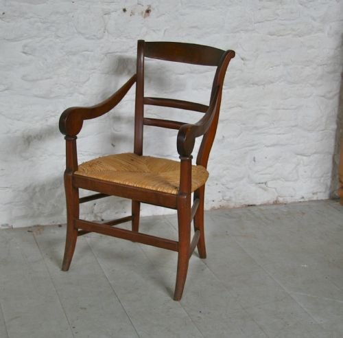 French Cherry Rushed Seat Chair