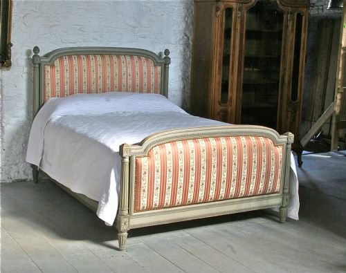 French Louis Xv1 Style King Size with Original Paint and Fabric