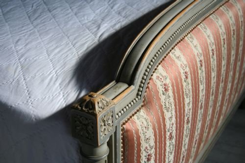 fig 1. French Louis XV1 style king size with original paint and fabric