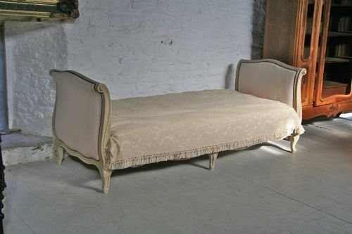French Single Upholstered Sleigh Style Day Bed