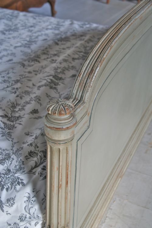 fig 1. French original painted double bed with bedside to match