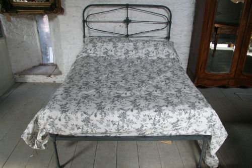 Victorian No Foot Board Irish Iron Double Bedstead
