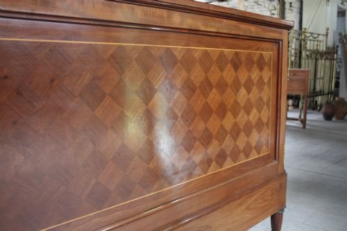 fig 1. French Louis XV1 style king size mahogany and fruitwood