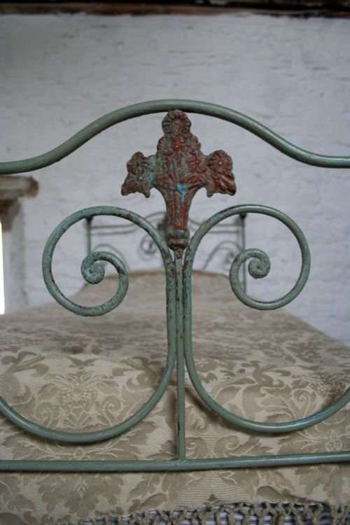 fig 1. Pretty forged iron shabby chic single bed