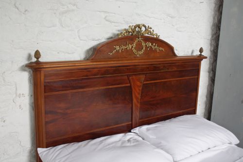 fig 2. French Empire style walnut and mahogany king size bed with ormalu