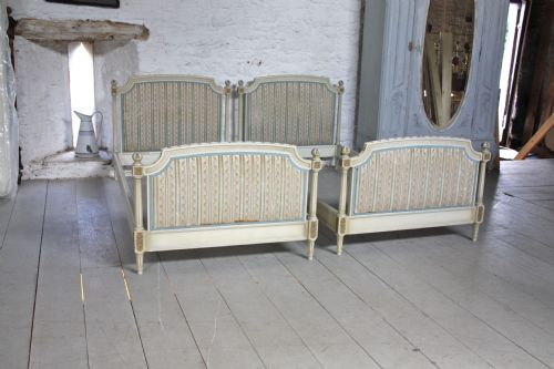 Pair of French Single Painted/upholstered Beds