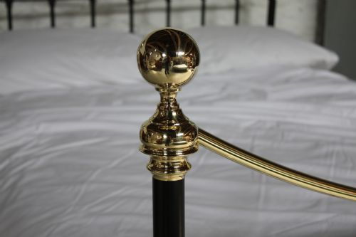 fig 1. Low height classic Victorian brass and iron dip rail bedstaed