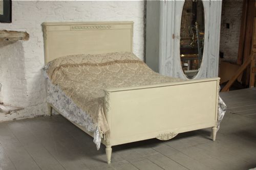 King Size Painted Aged Cream with Light Gilt Detail French Empire Style