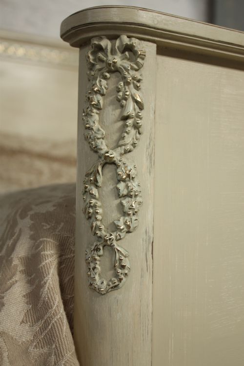fig 1. King size painted aged cream with light gilt detail French Empire Style