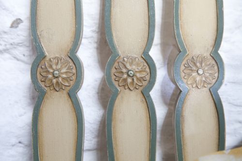 fig 2. French Directoire styles habby chic painted bed with  bergere panel king size bed