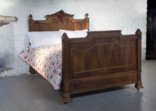 Walnut Henri 11 French Double Bedstead