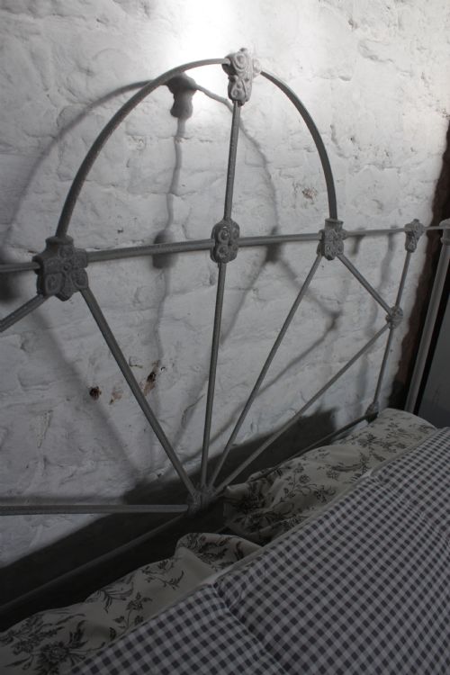 fig 2. All iron king size no end bedstead in soft grey