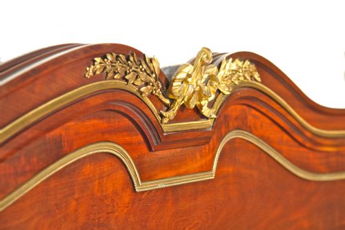 fig 1. French superior quality kingsize mahogany and fruit wood bed with exquisite brass work detail