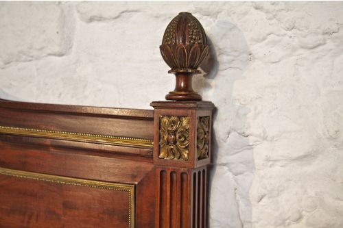 fig 2. French superior quality kingsize mahogany and fruit wood bed with exquisite brass work detail