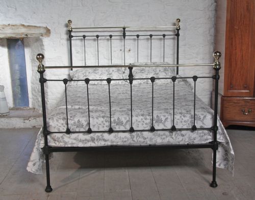 fig 1. Classic Victorian black and brass double bedstead