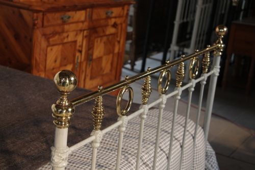 fig 1. Classic Victorian brass and iron bedstead with all original brass.