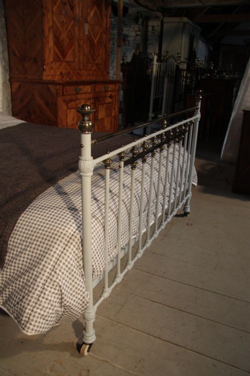 fig 1. Stunning king size Victorian classic brass and iron bedstead with all original brass detail