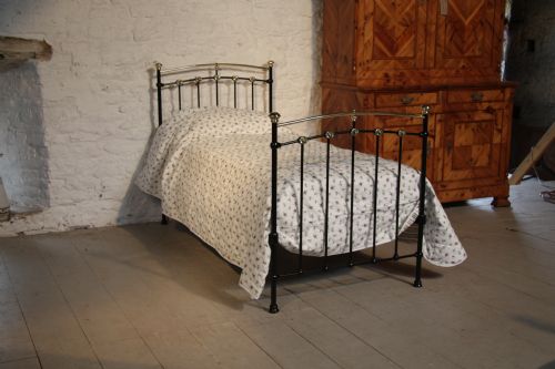 Classic Victorian Black and Brass Single Bed