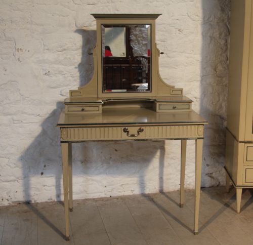 fig 1. French painted armoire wardrobe, dressing table;chair and bedsides part of bedroom suite