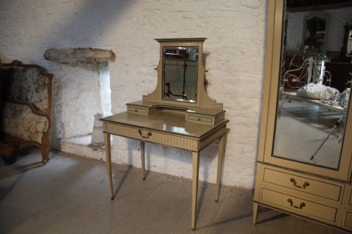 fig 2. French painted armoire wardrobe, dressing table;chair and bedsides part of bedroom suite