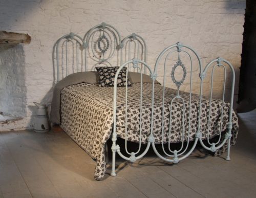 Stunning, Rare All Iron Standard Double Three Hoop Victorian Bedstead