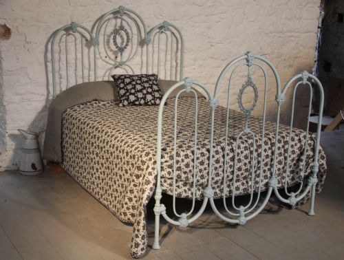 fig 1. Stunning, rare all iron standard double three hoop Victorian bedstead