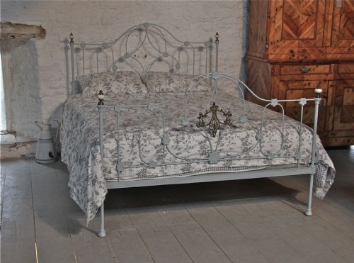fig 1. Very pretty Early Victorian king size iron bed