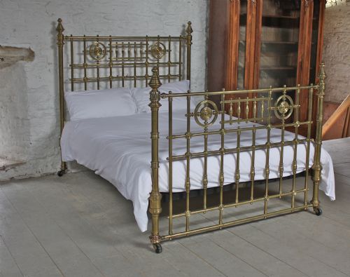 Rare All Original King Size Spectacular Solid Brass Bed Made by Benetfink and Comp