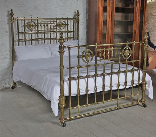 fig 1. Rare all original king size spectacular solid brass bed made by Benetfink and Comp