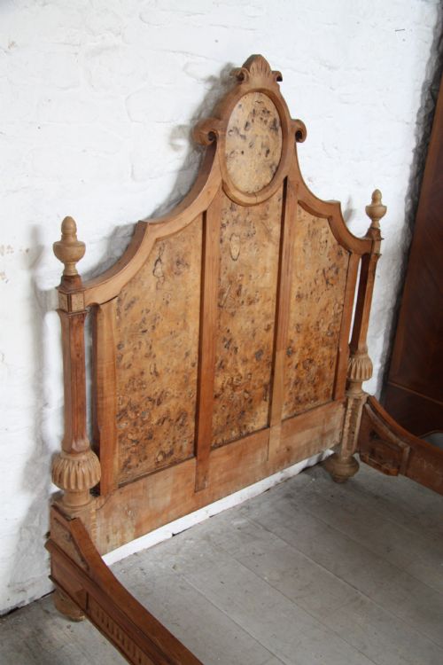 fig 1. Burr Elm small double low foot end continental bed 
