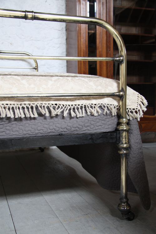 fig 2. Simple Victorian kingsize aged brass bedstead