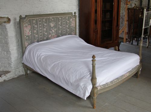 fig 1. King size French carved and upholstered bed with original paintwork