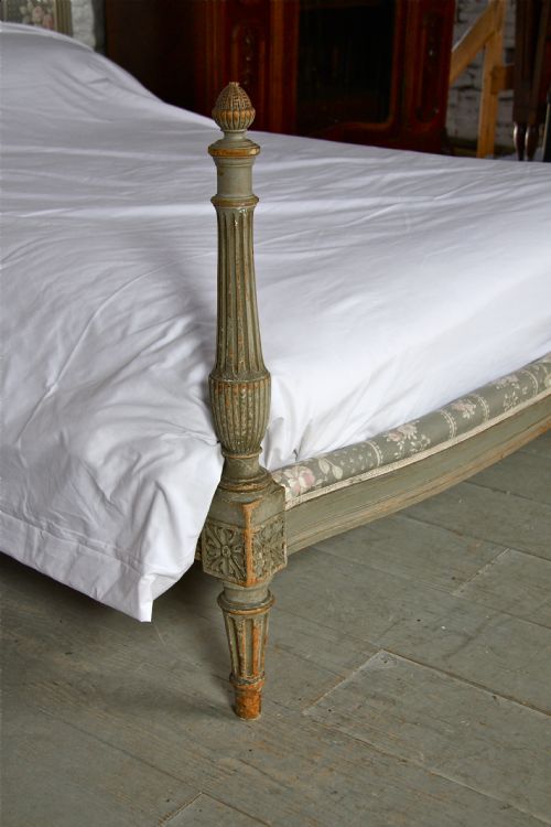fig 3. King size French carved and upholstered bed with original paintwork
