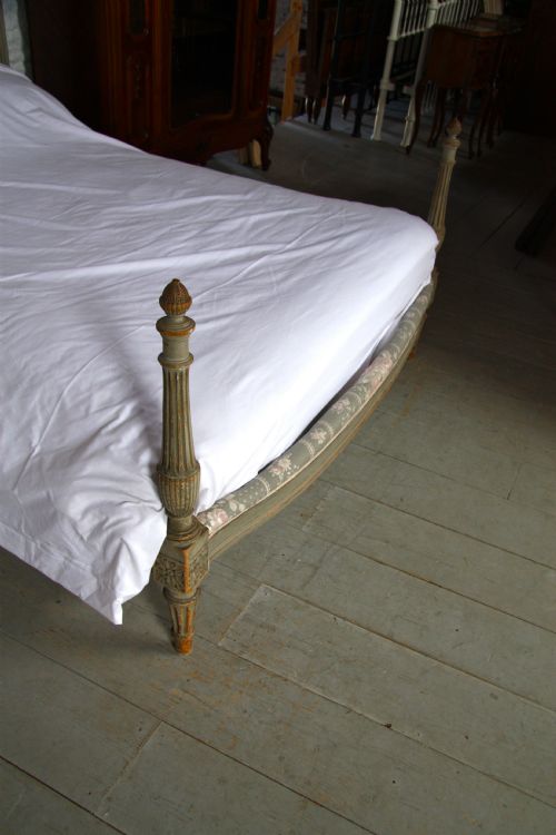 fig 2. King size French carved and upholstered bed with original paintwork