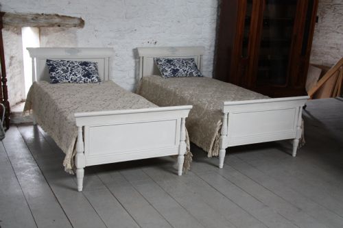 fig 1. Pair of French painted directoire single  beds