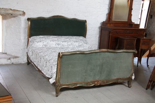 All Original Gorgeous Quality French Upholstered Roll Top King Size Bed